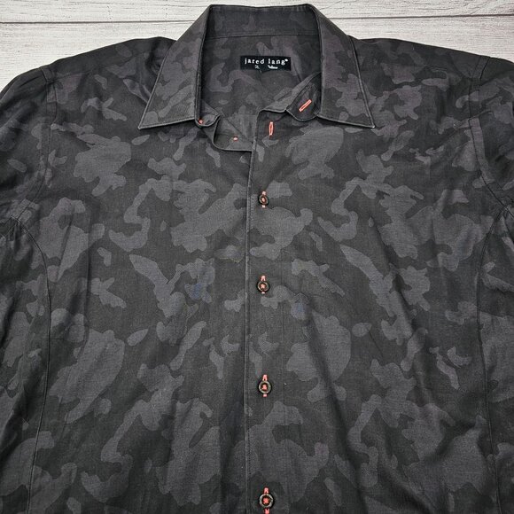 Jared Lang‎ Black/Charcoal Camo Long Sleeve Shirt Size XL - Picture 1 of 4